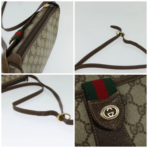 GUCCI GG Supreme Web Sherry Line Shoulder Bag PVC Beige 89 02 032 Auth 121449 - Picture 16 of 16